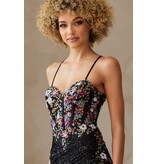 AMELIA COUTURE FITTED, FLORAL BEADED, LACE UP 702654S