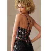 AMELIA COUTURE FITTED, FLORAL BEADED, LACE UP 702654S