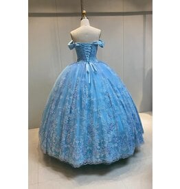 Ballgown, laceup back, off the shoulder, AZ1002