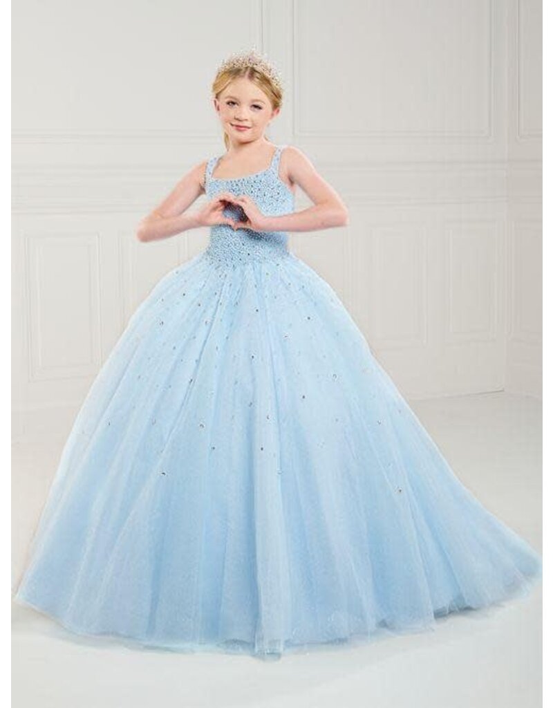 Beaded tank strap bodice tulle ballgown 13739