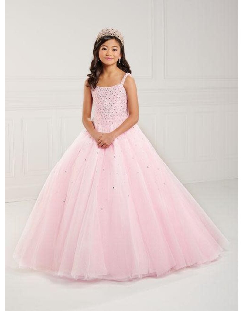 Beaded tank strap bodice tulle ballgown 13739