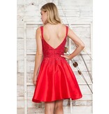 Beaded tank strap a-line short gown 8958