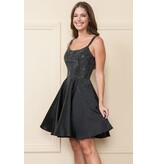 Beaded tank strap a-line short gown 8958