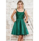 Beaded tank strap a-line short gown 8958