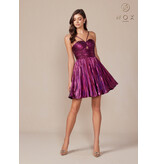 HALTER Y NECK, FLAIR SKIRT, METALLIC A825