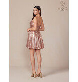 HALTER Y NECK, FLAIR SKIRT, METALLIC A825