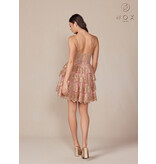 V-NECK, TRIMMED STRAPS, RUFFLE SKT E914