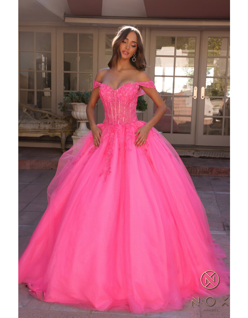 BALLGOWN, OFF SHLDR, LACE UP H1349