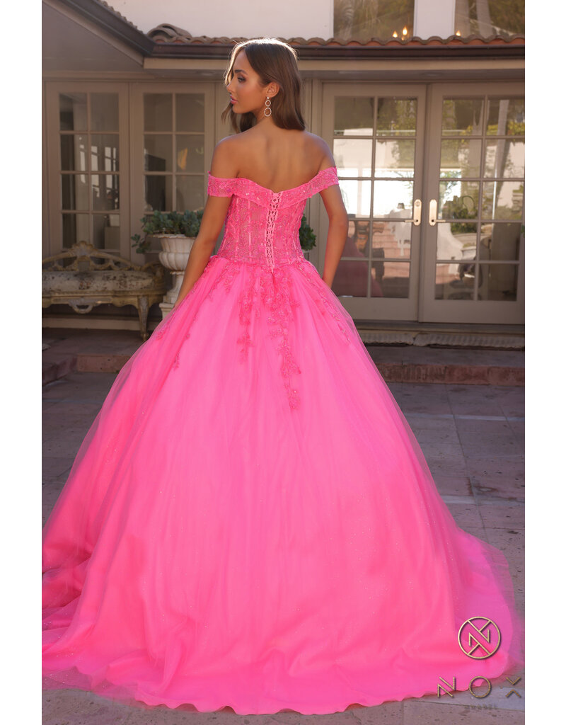 BALLGOWN, OFF SHLDR, LACE UP H1349