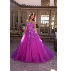 BALLGOWN, SCOOP NECK, ZIPPER BACK H1464