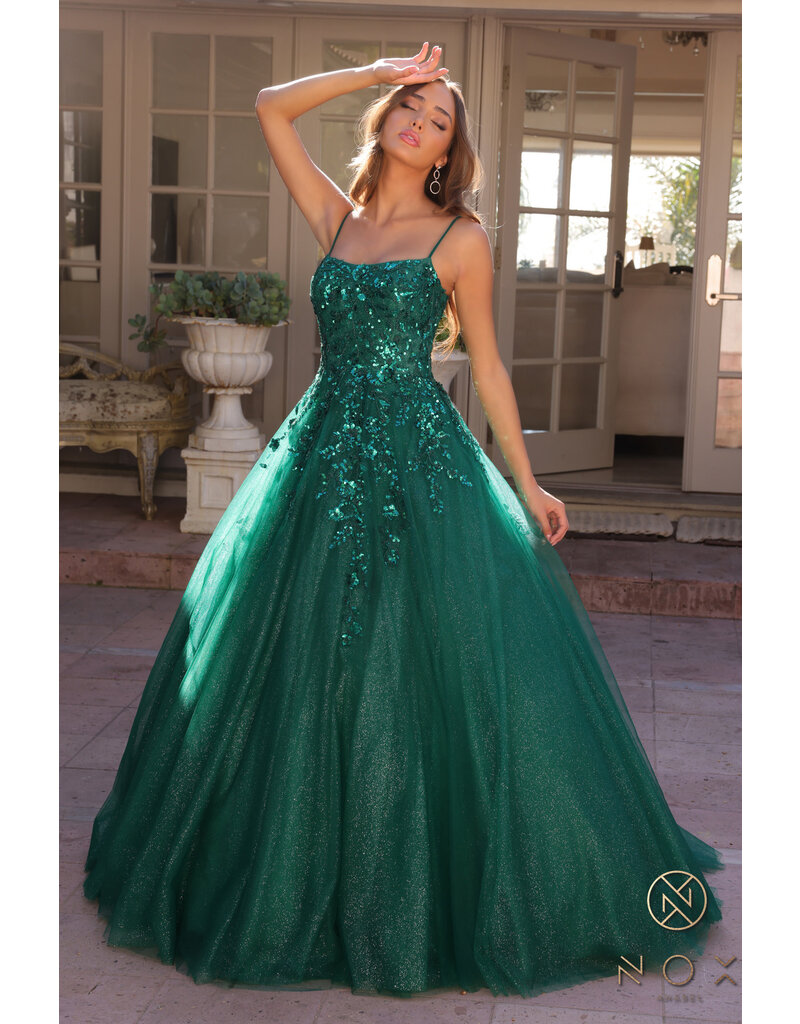 BALLGOWN, SCOOP NECK, ZIPPER BACK H1464