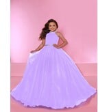 High Neck Beaded waist Organza Ballgown C114