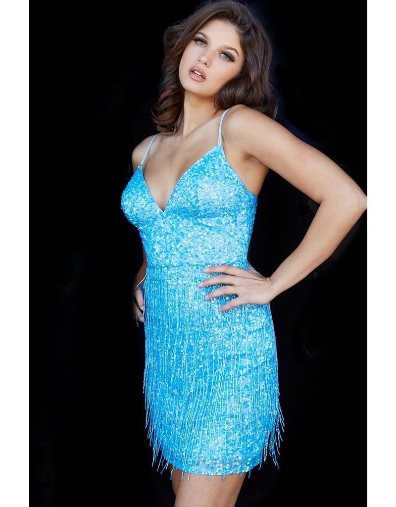 Beaded fringe skirt short gown 22342