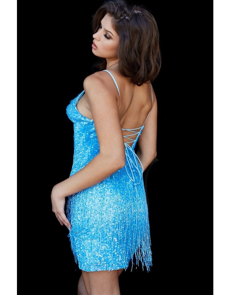 Beaded fringe skirt short gown 22342