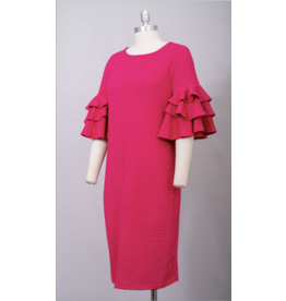 Allen Kay Textured short sleeve knit dress 3058