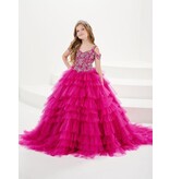 Beaded spaghetti strap bodice tulle ruffle ballgown 13753