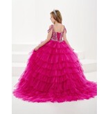 Beaded spaghetti strap bodice tulle ruffle ballgown 13753