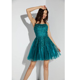 Eureka Lace bodice a-line tulle short gown 9727