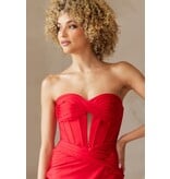 AMELIA COUTURE TWIST WRAP CORSET TOP, BODYCON SHORT AG0114S