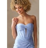 AMELIA COUTURE TWIST WRAP CORSET TOP, BODYCON SHORT AG0114S