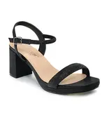 Rhinestone toe/ankle strap 2.5" Block Heel NELLY-30