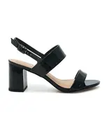 Patent Leather Open Toe Low Block Heel ALBA-5W