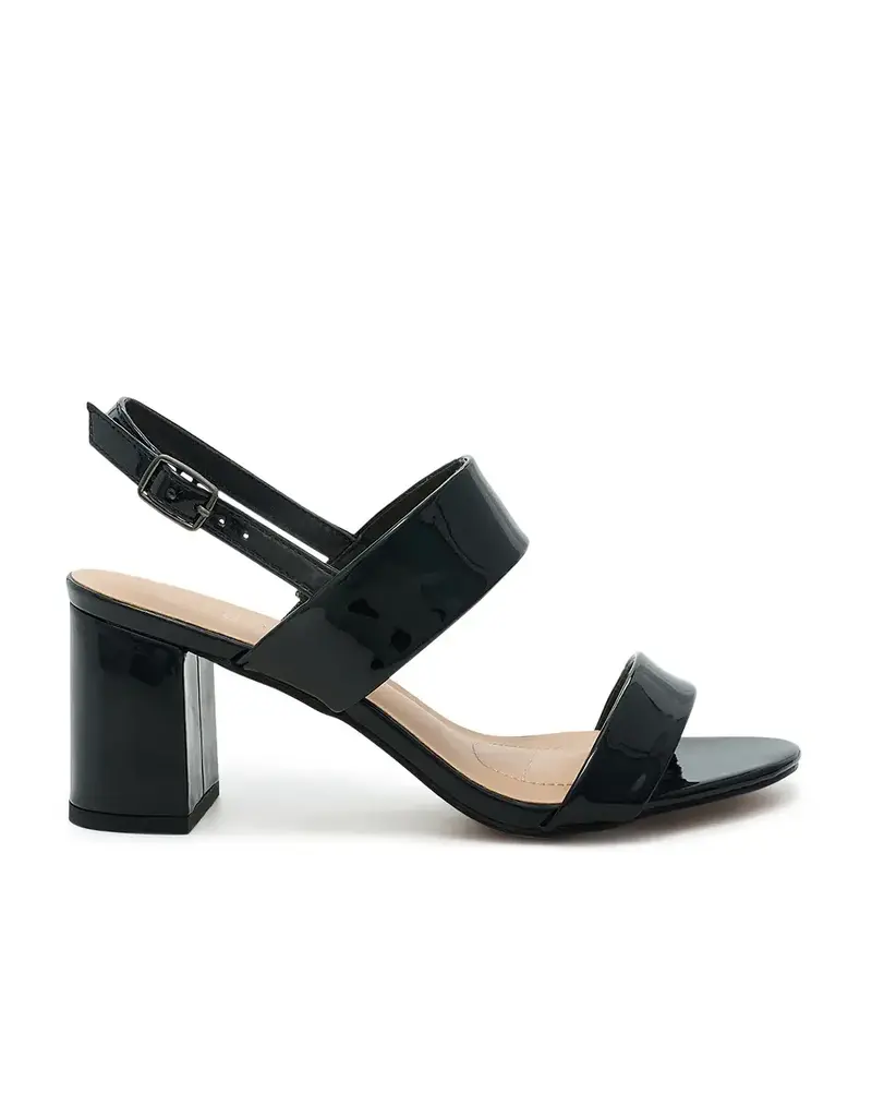 Patent Leather Open Toe Low Block Heel ALBA-5W