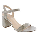 Full Rhinestone Ankle Strap 3.2" Block Heel ANNA-12