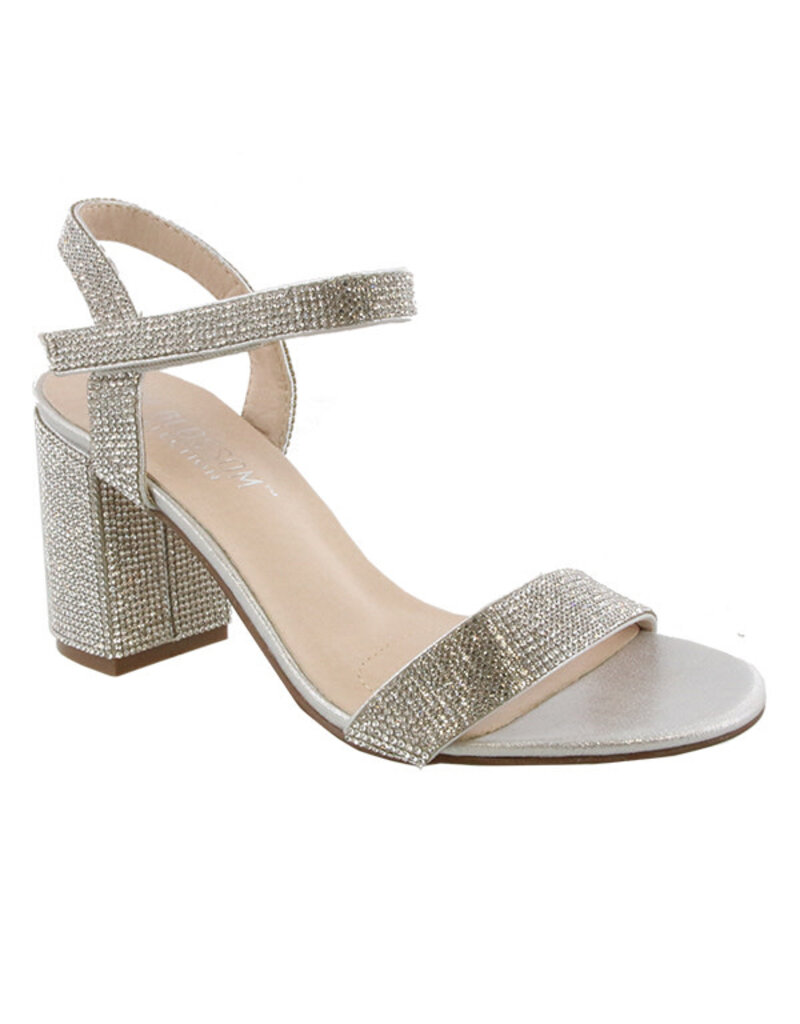 Full Rhinestone Ankle Strap 3.2" Block Heel ANNA-12