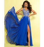 Metallic Lace Bodice Tank Gown w/ Leg Slit 20228