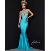 CRISS CROSS NECK WITH BROOCH, HALTER 2401