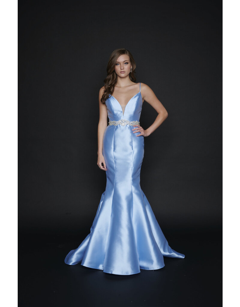 MERMAID, V-NCK, BEADED WAIST N2318