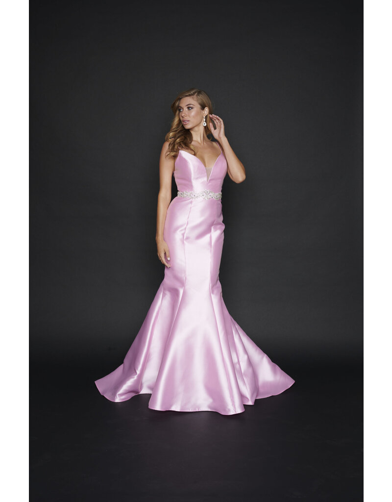 MERMAID, V-NCK, BEADED WAIST N2318