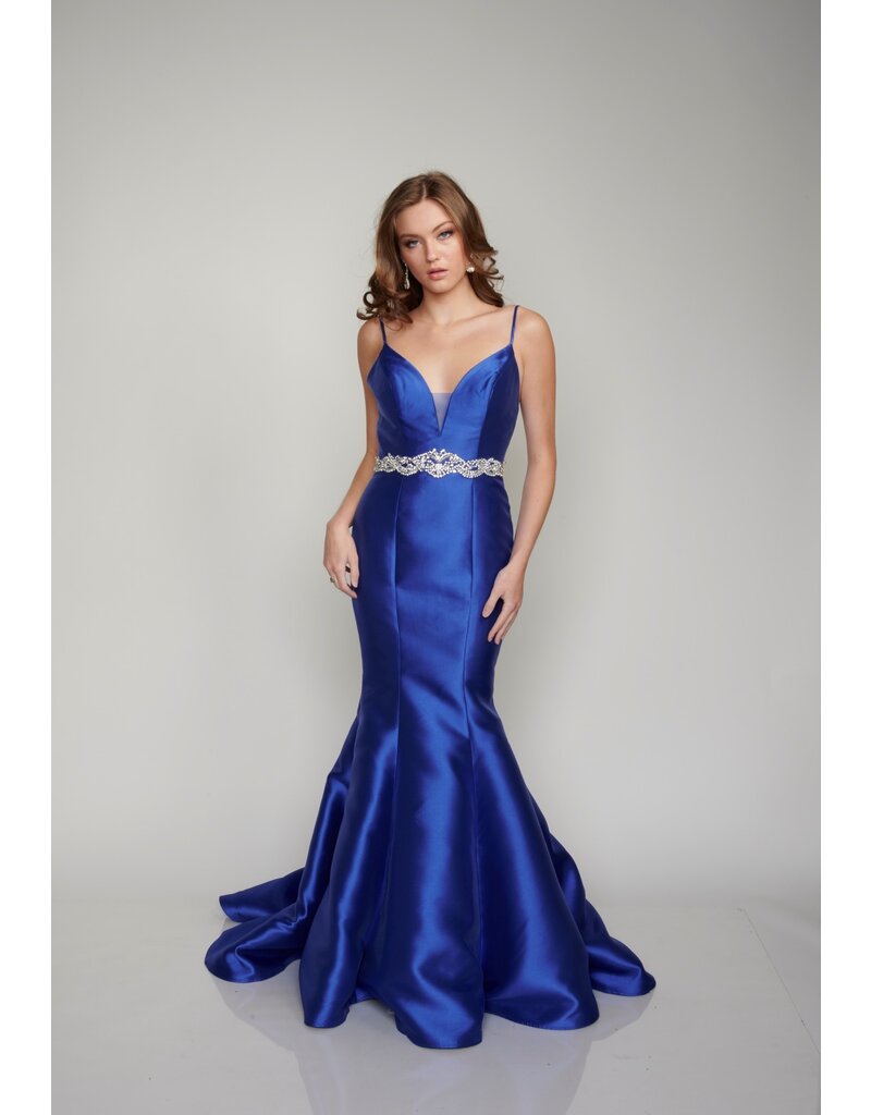 MERMAID, V-NCK, BEADED WAIST N2318