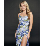 SEQUIN FLORAL GOWN W/ LEG SLIT 3225