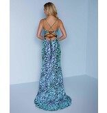 Sequin Tank v-neck fitted gown K600