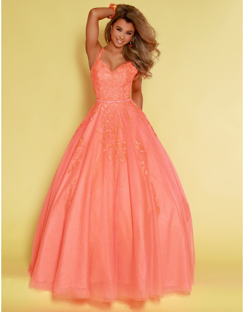 Spaghetti strap lace/tulle ballgown 20107