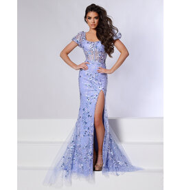 Short sleeve beaded lace mermaid 24735