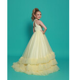 2Cute Princess High neck beaded bodice ruffle tulle ballgown G1291