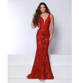 Tank v-neck sequin fitted mermaid gown 24373