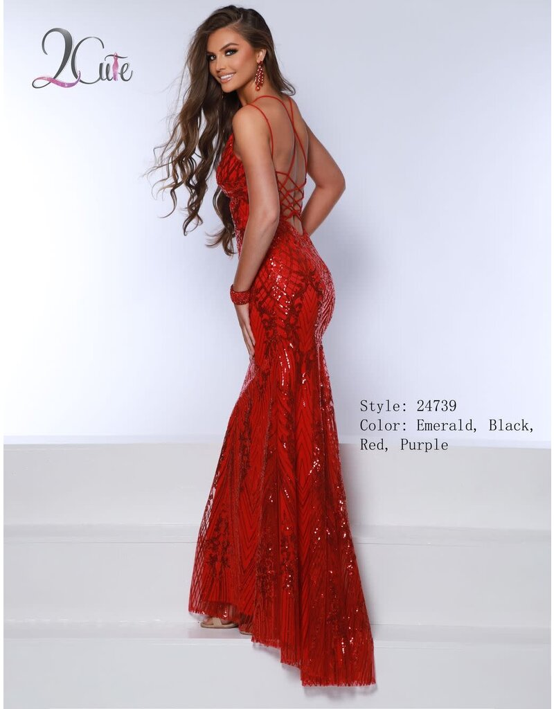 Spaghetti strap sequin fitted mermaid 24739