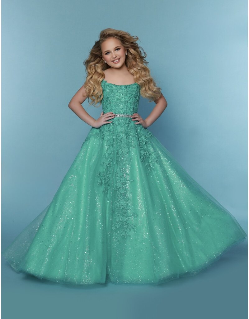 2Cute Princess Spaghetti strap lace bodice tulle ballgown G1288