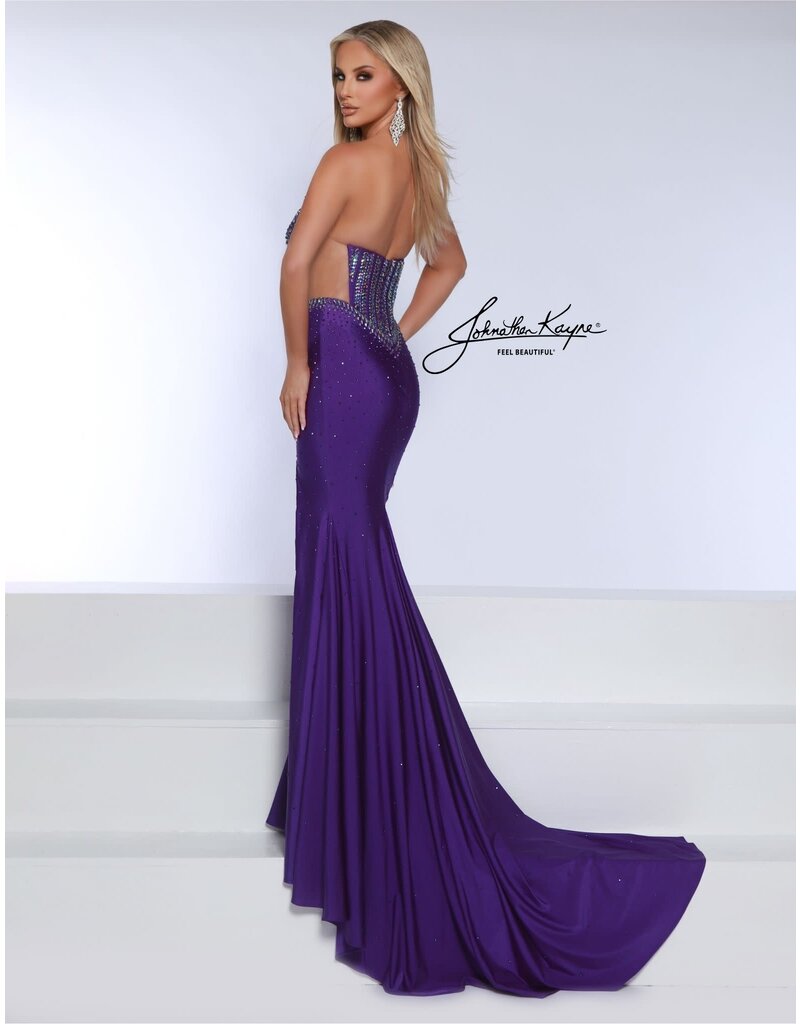 Strapless beaded fitted corset bodice gown 3001