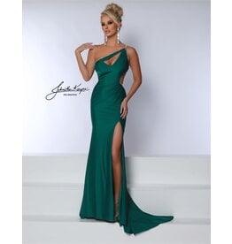 One shoulder jersey fitted gown w/cut outs 3105