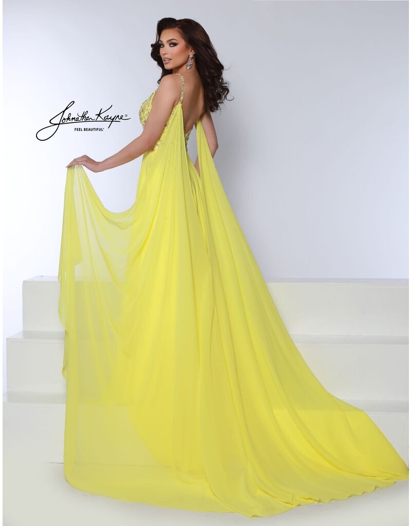 Beaded spaghetti strap bodice chiffon a-line gown 3048