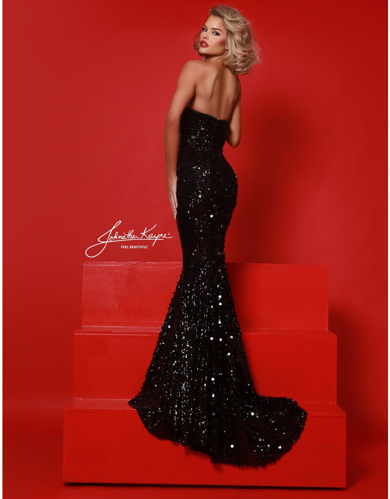 Strapless sequin fitted mermaid gown 3021