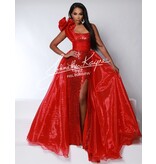 One shoulder organza waist cape OVERSKIRT2
