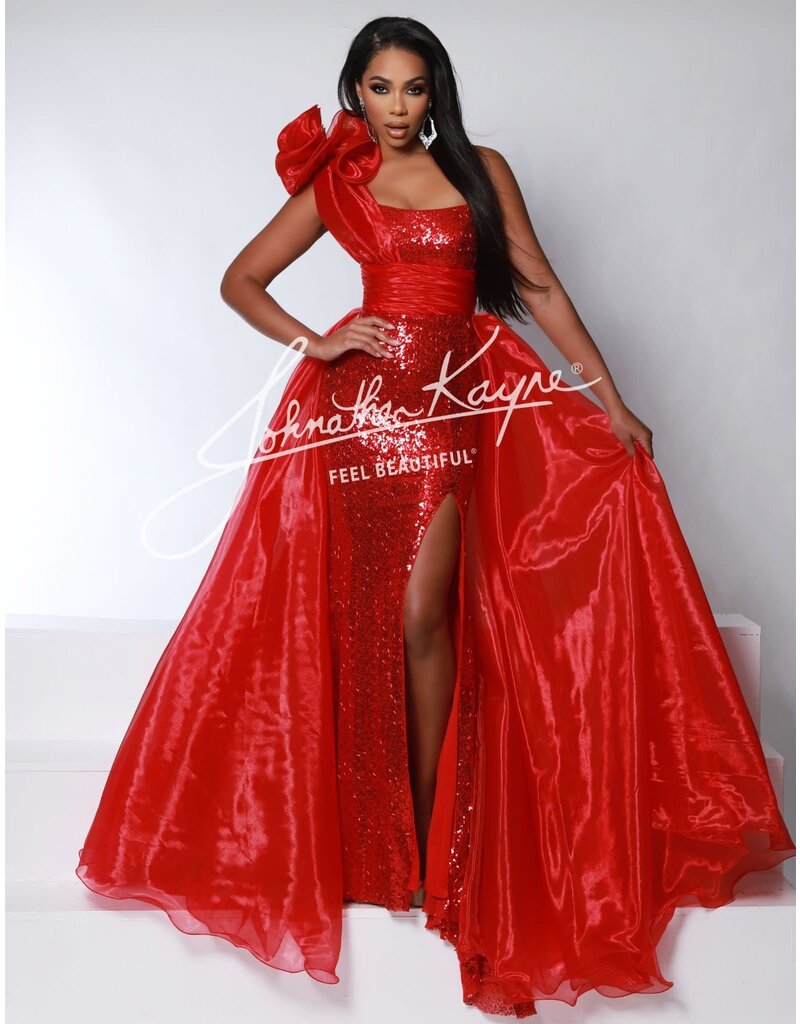 One shoulder organza waist cape OVERSKIRT2
