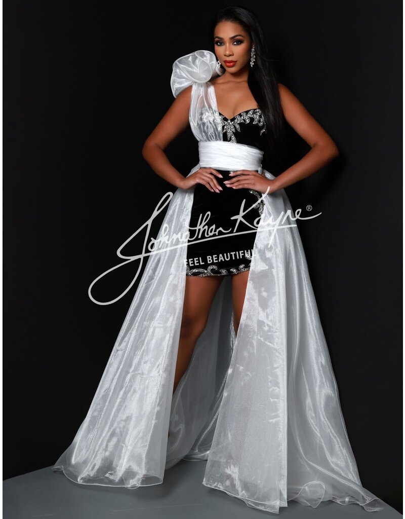 One shoulder organza waist cape OVERSKIRT2