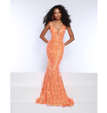 Sequin tank v-neck fit and flare gown 25352
